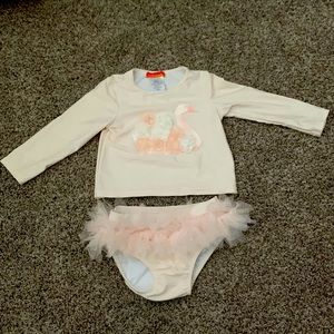 Kate Mack Glitter Swan & Tutu Swimsuit Set UFP 50+
- 24 Months 🦢💗
